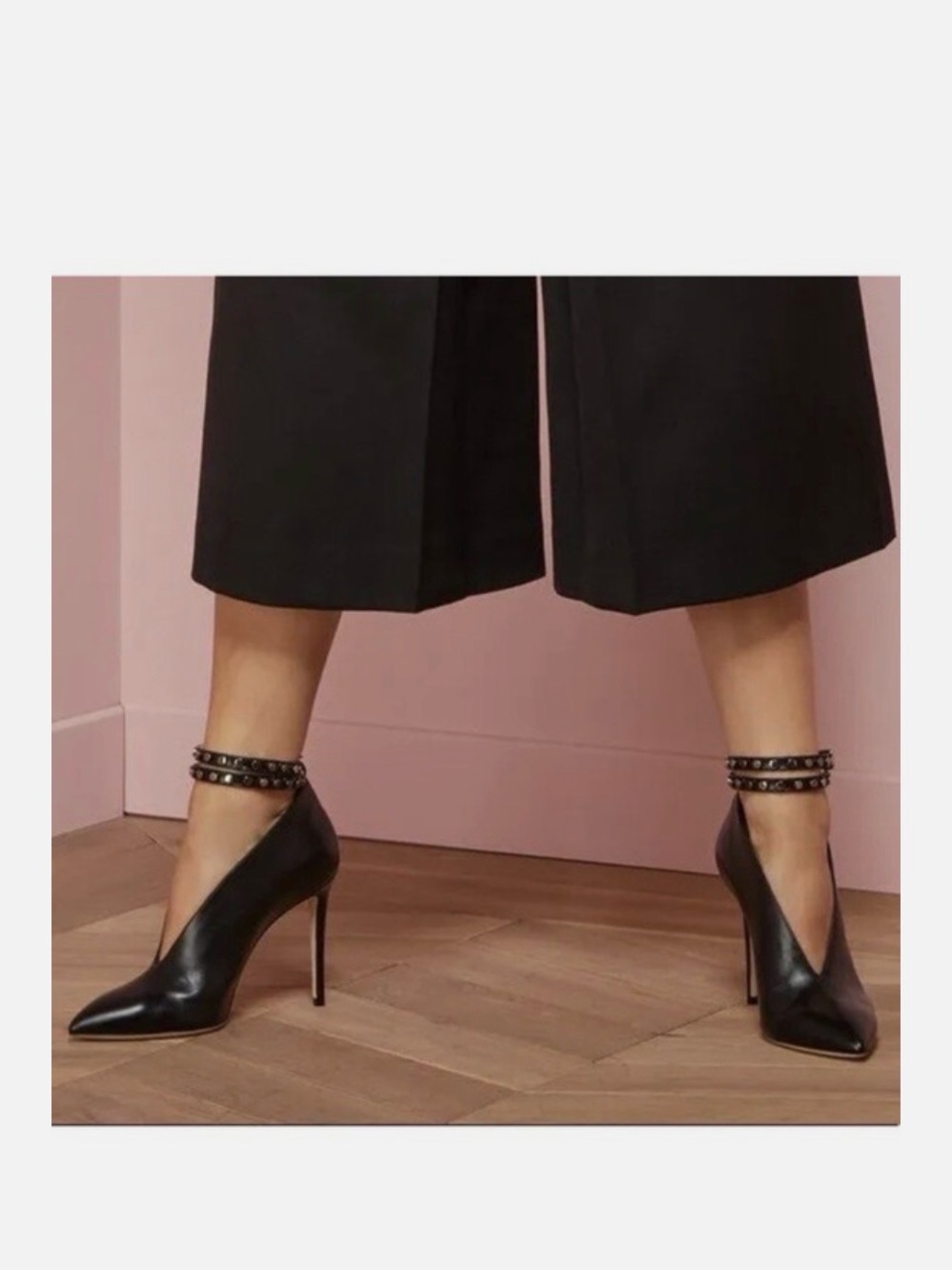 Jimmy Choo Black Leather Lark 100 Heel - Picture 8 of 8